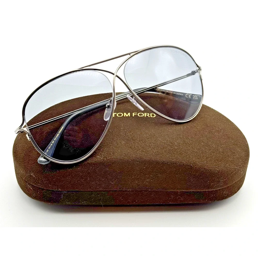 Tom Ford Sunglasses TOM N.4 14C Ruthenium Aviator Frame Smoke Lens 59-10-135